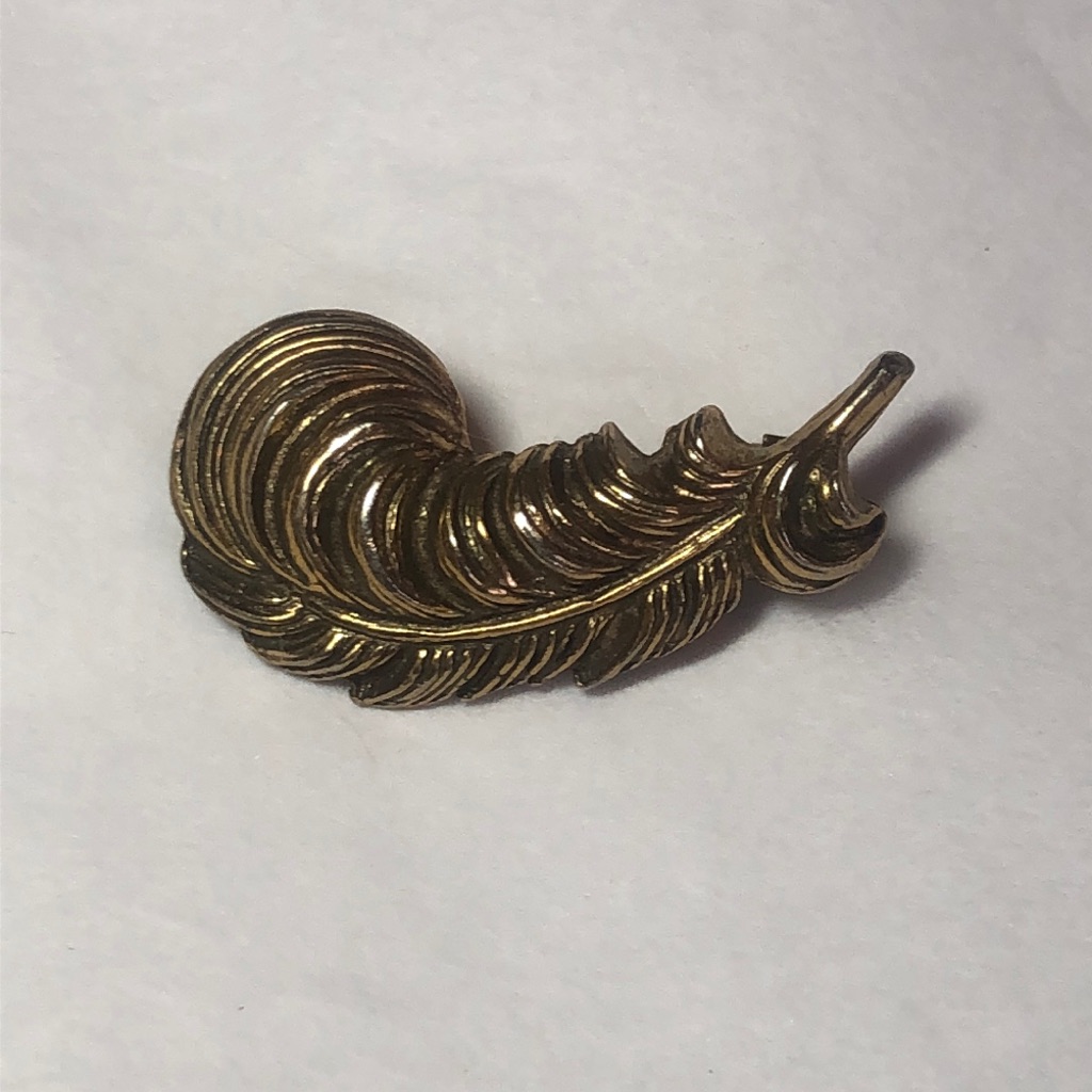 Gold Feather Pin